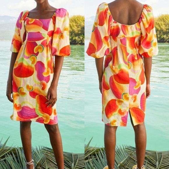 FARM Rio Colorful Abstract Midi Dress - Picture 3 of 16